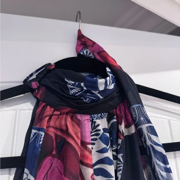 Ted Baker Organza Floral Halter Maxi Dress - Pink and Blue - Picture 4 of 7